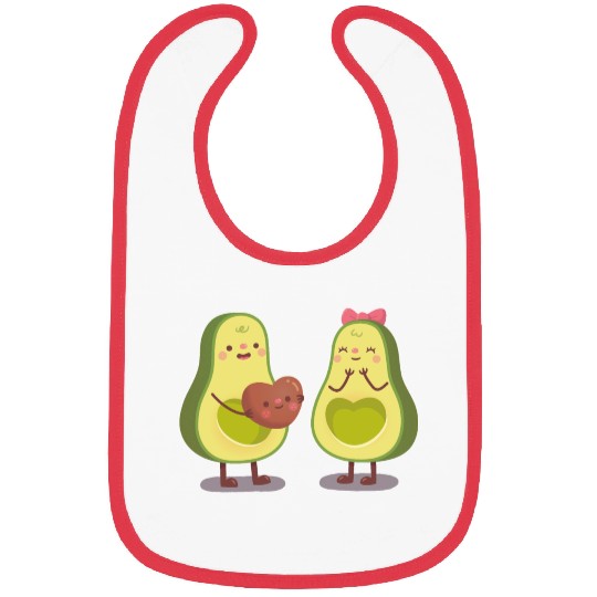 Cute Avocado Couple Bibs
