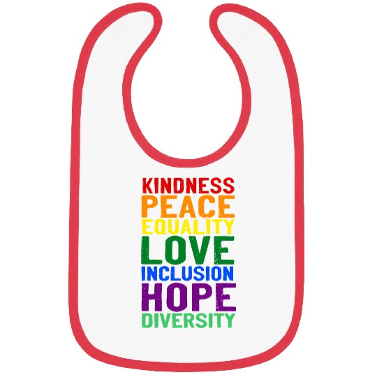 Kindness peace equality love inclusion hope divers Bibs