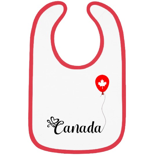 Canadian Maple Leaf Balloon Design Bibs