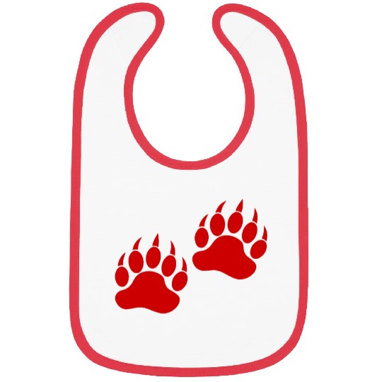 Red Bear Paw Bibs