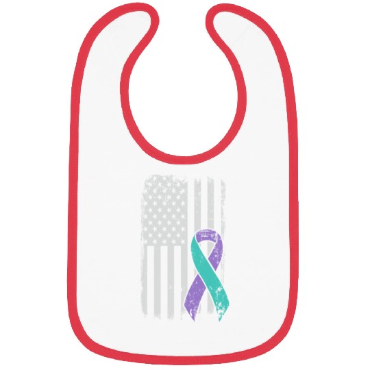 Suicide Prevention Awareness Ribbon - USA American Bibs
