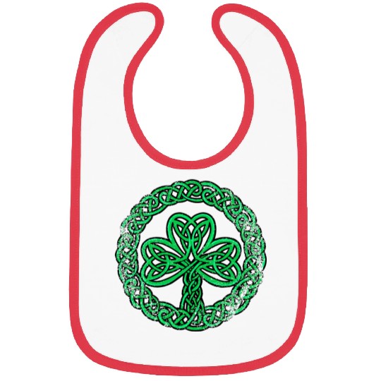 Irish Celtic Knot Shamrock Distressed Clover Bibs