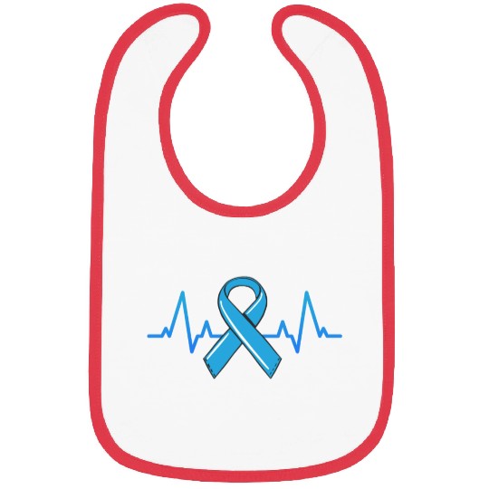 Prostate Cancer Fighter Heartbeat Bibs Blue Ribbon