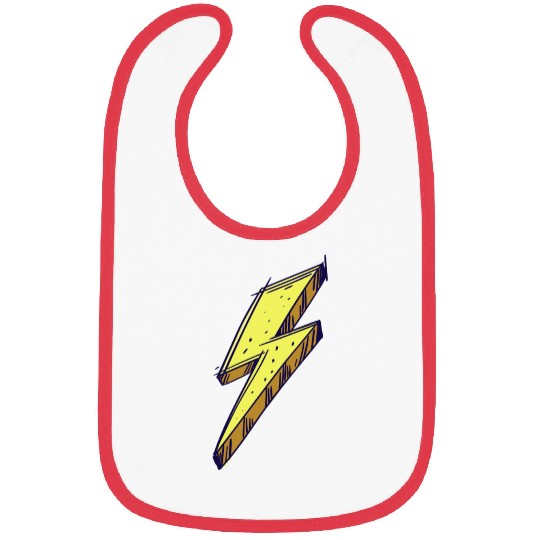Lightning Bolt Color Illustration Bibs