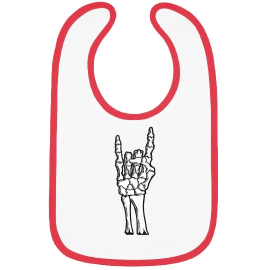 Skeleton Hand Devil Horns Hand Sign Halloween Gift Bibs