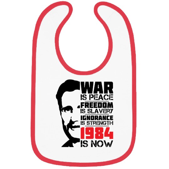 War is peace, George Orwell Portrait, 1984 Bibs