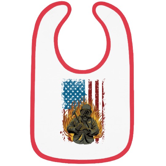 Firefighter Fire Department Thin Red Line Fireman Bibs