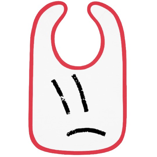 Minimalistic Sad Face Bibs
