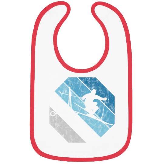 Ski Skiing Skier Mountains Retro Gift Winter Snow Bibs