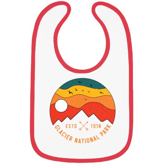 Retro Glacier National Park Montana Souvenir 80s Bibs