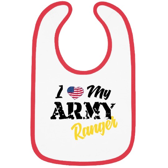 Proud US Army Ranger American Military Family Flag Bibs