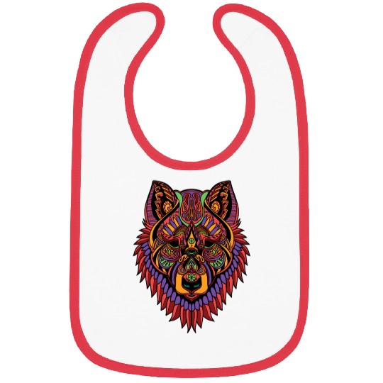 Trippy Wolf Bibs
