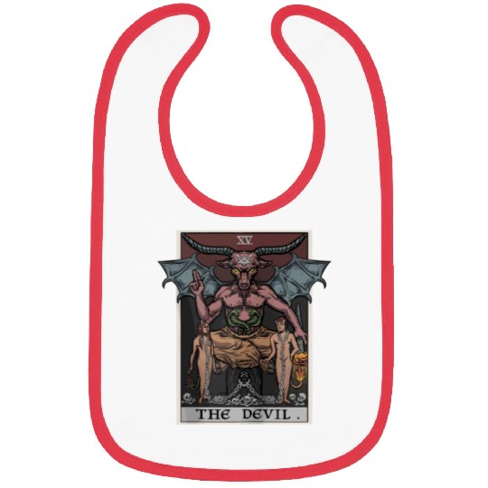 The Devil Tarot Card Halloween Baphomet Satanic Ba Bibs