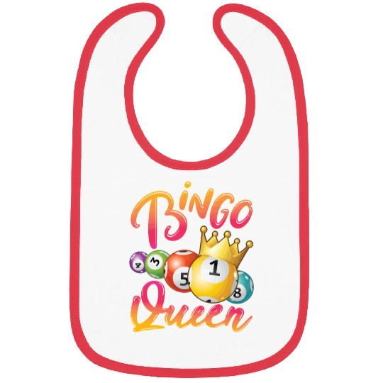 Bingo Queen Women Crown Bingo Balls Bingo Lover Bibs