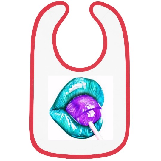 GREEN LIPS AN LOLLIPOP Bibs