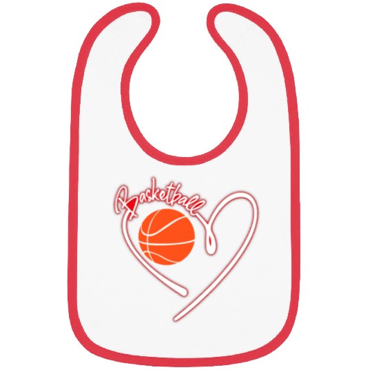 I Love Basketball Girl Basketball Player Heart Bibs
