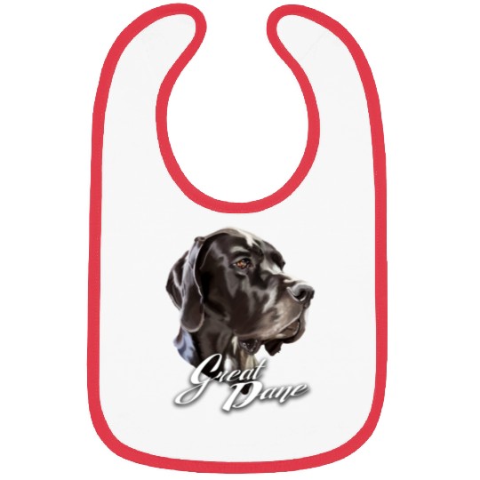 Serious Face Black Great Dane Dog Bibs