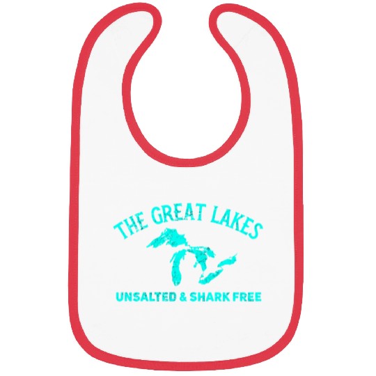 The Great Lakes Unsalted & Shark Free Michigan Gif Bibs
