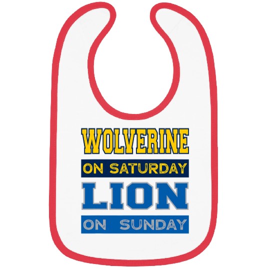 Wolverine on Saturday Lion on Sunday Detroit Bibs