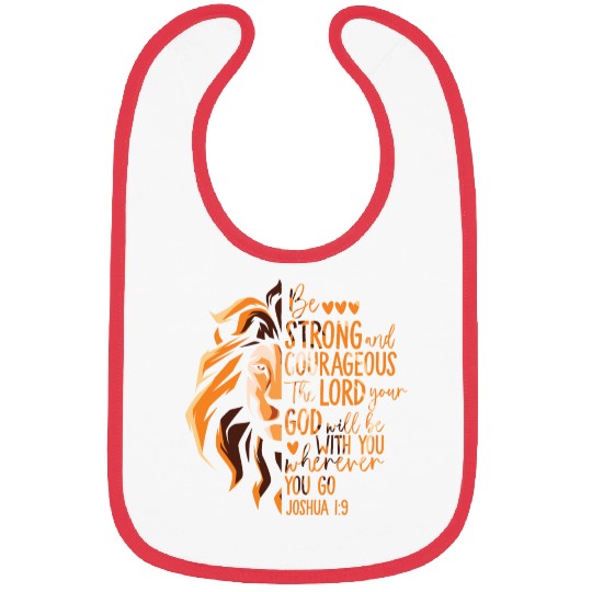 Christian Bible Verse Joshua 1:9 Lion Bibs