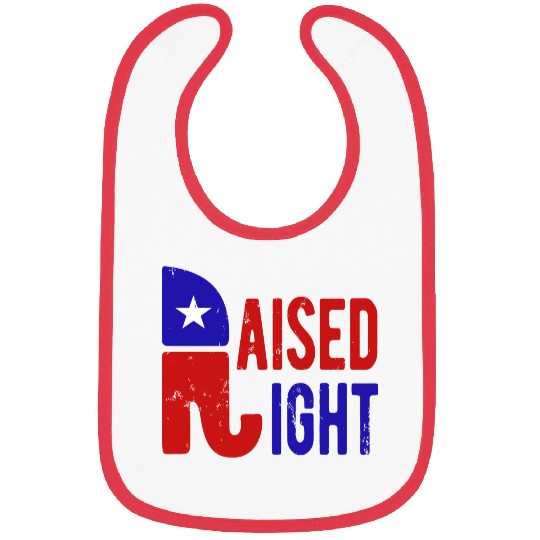 Raised Right Proud Republican Elephant Logo Usa Bibs