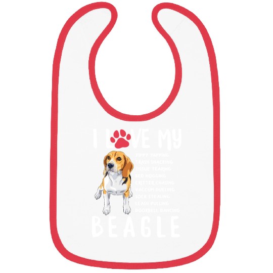 I Love My Beagle Bibs