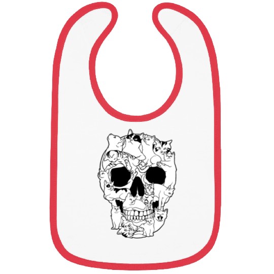 Cat Skull Kitty Skeleton Grunge Style Funny Cat Bo Bibs
