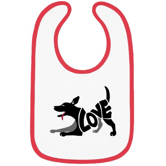 I Love Dog Bibs