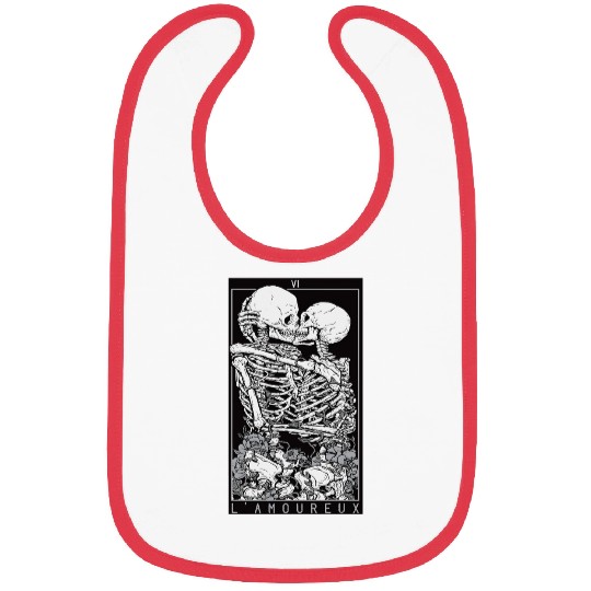 Tarot Card Kissing Skeleton Love Skull Bones Bibs