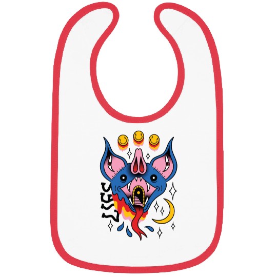 TRIPPY BAT TATTOO SURREAL Bibs