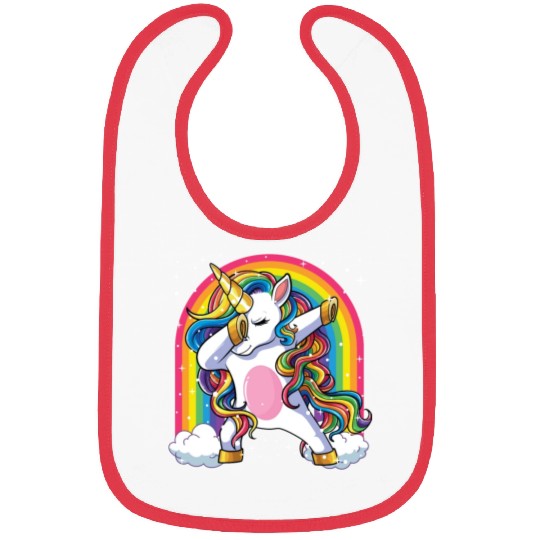 Dabbing Unicorn Rainbow Girls Kids Dab Unicorn Bibs
