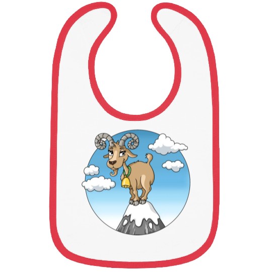 Mountain goat peaks with snow cartoon Bibs