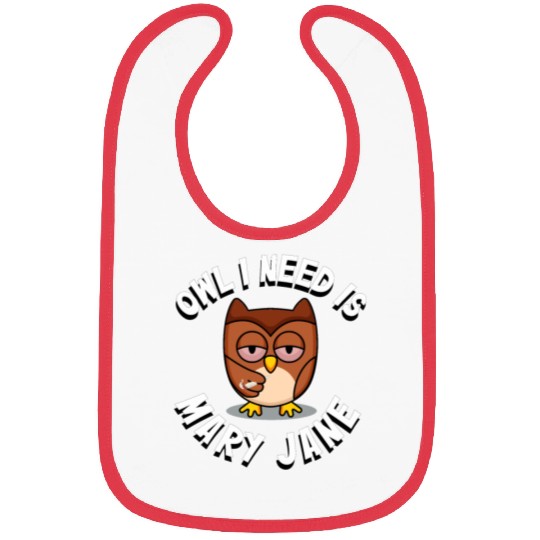 Stoner Owl Stoned Owl Mary Jane night bird Bibs
