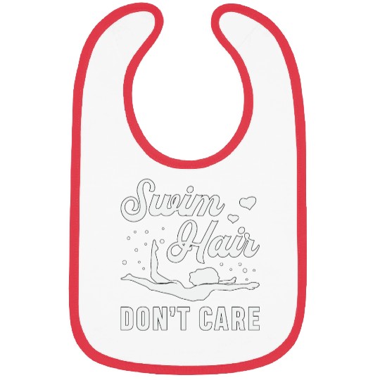 Swim Hair Don't Care Swimming Swimmer Swim Funny Bibs