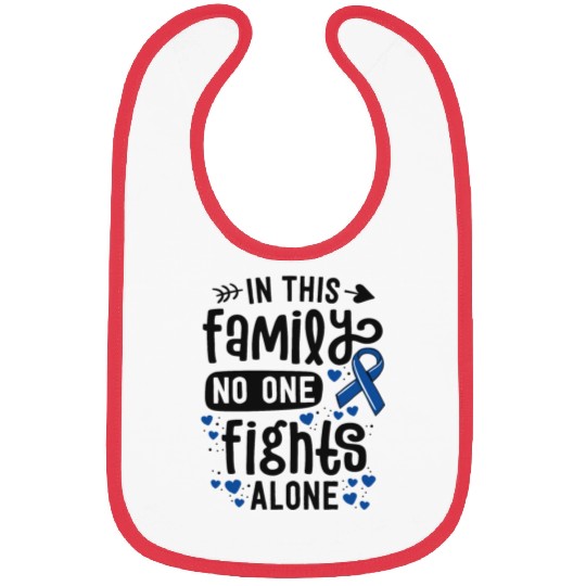 In This Family No One Fights Alone Colon Cancer Bibs