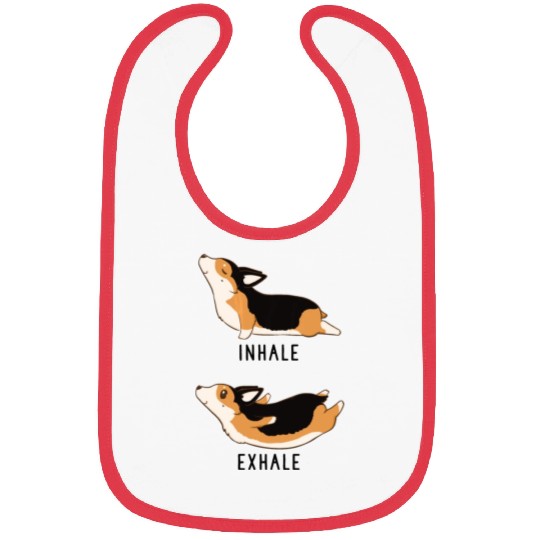 Womens Inhale Exhale Yoga Tri Color Corgi Bibs