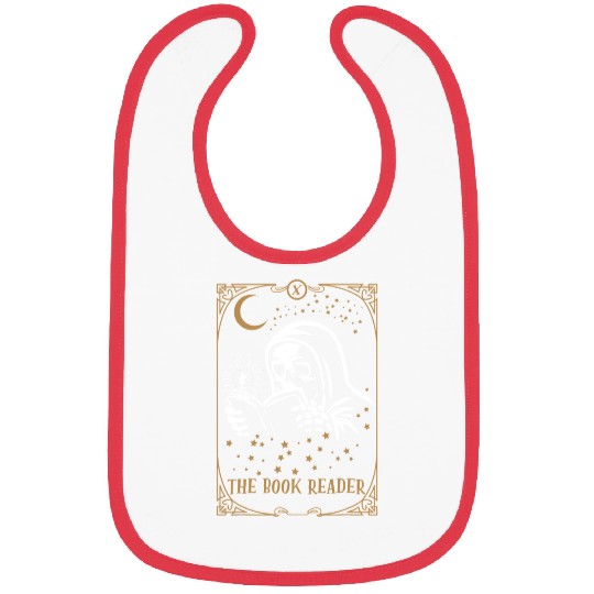 The Book Reader Tarot Card Hooded Skeleton Reading Bibs