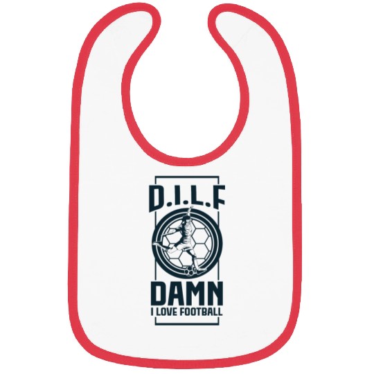 DILF DAMN I LOVE FOOTBALL Bibs