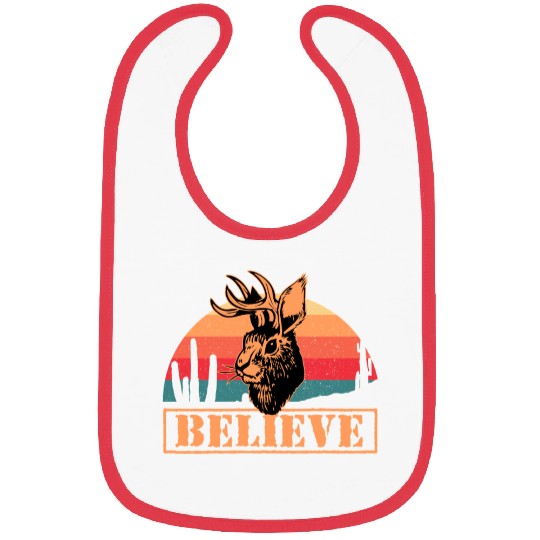 Believe in Jackalope Mythical Animal Jackrabbit Bibs
