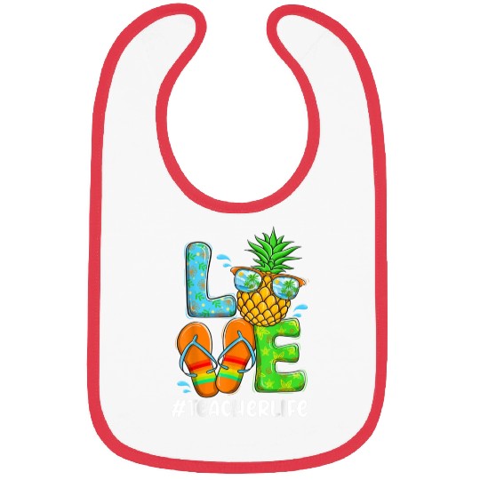 Summer Love Teacher life Love Pineapple Bibs