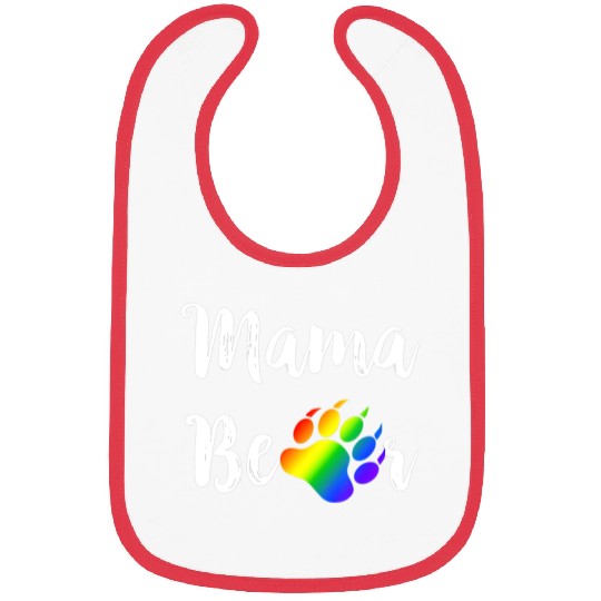 Lesbian Mama Bear Gay Pride Rainbow Paw LGBT Bibs