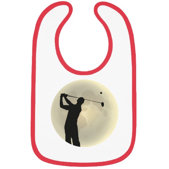 Golfer Silhouette Golf Golfer Moon Full Moon Bibs