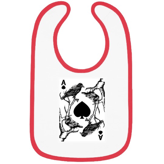 Crow And The Ace Of Spade Occult Death Aesthetic Bibs