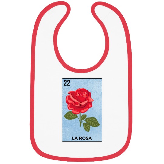 La Rosa Red Rose Mexico Lottery Bingo Funny Card Bibs