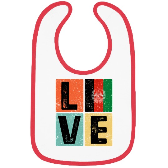 I Love Afghanistan Flag for Afghan Pride Bibs