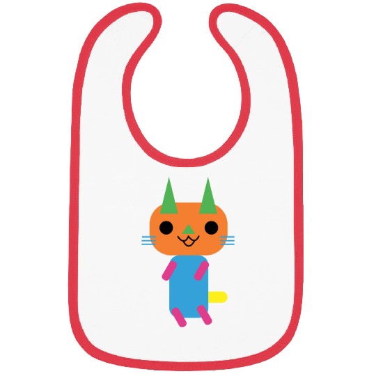 Cat Rectangle And Triangle Shape Bibs