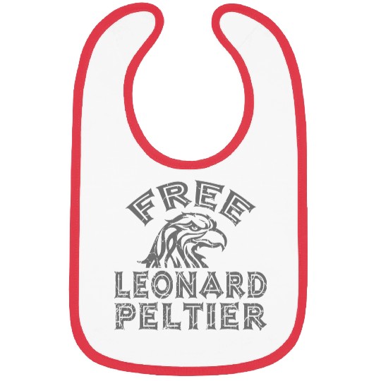 FREE LEONARD PELTIER EAGLE NATIVES grau used look Bibs