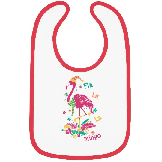 Christmas Flamingo Merry Christmas Bibs