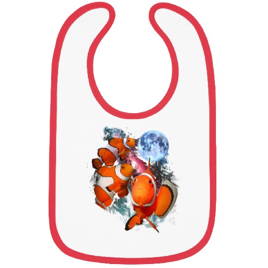 3 Moon Clown Fish Sea Anemonefish Lovers Fish Art Bibs