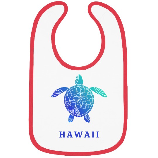 Hawaii Tribal Turtle Tattoo Flower Ocean Beach Sea Bibs